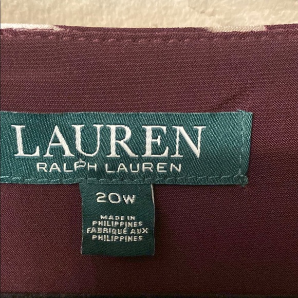 Ralph Lauren Floral Flutter Sleeve Ruched Jersey Dress Plum/ Grey Size 20W - Picture 7 of 11